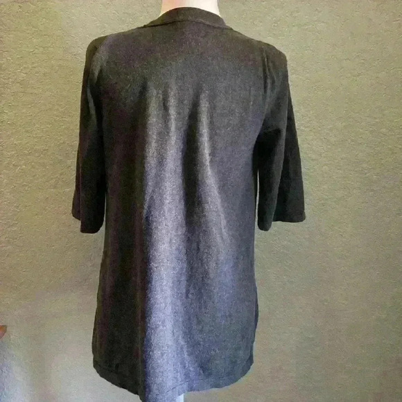 J.Jill Cardigan Cashmere Charcoal Grey Petite Small Academia Office Teacher - Picture 5 of 11